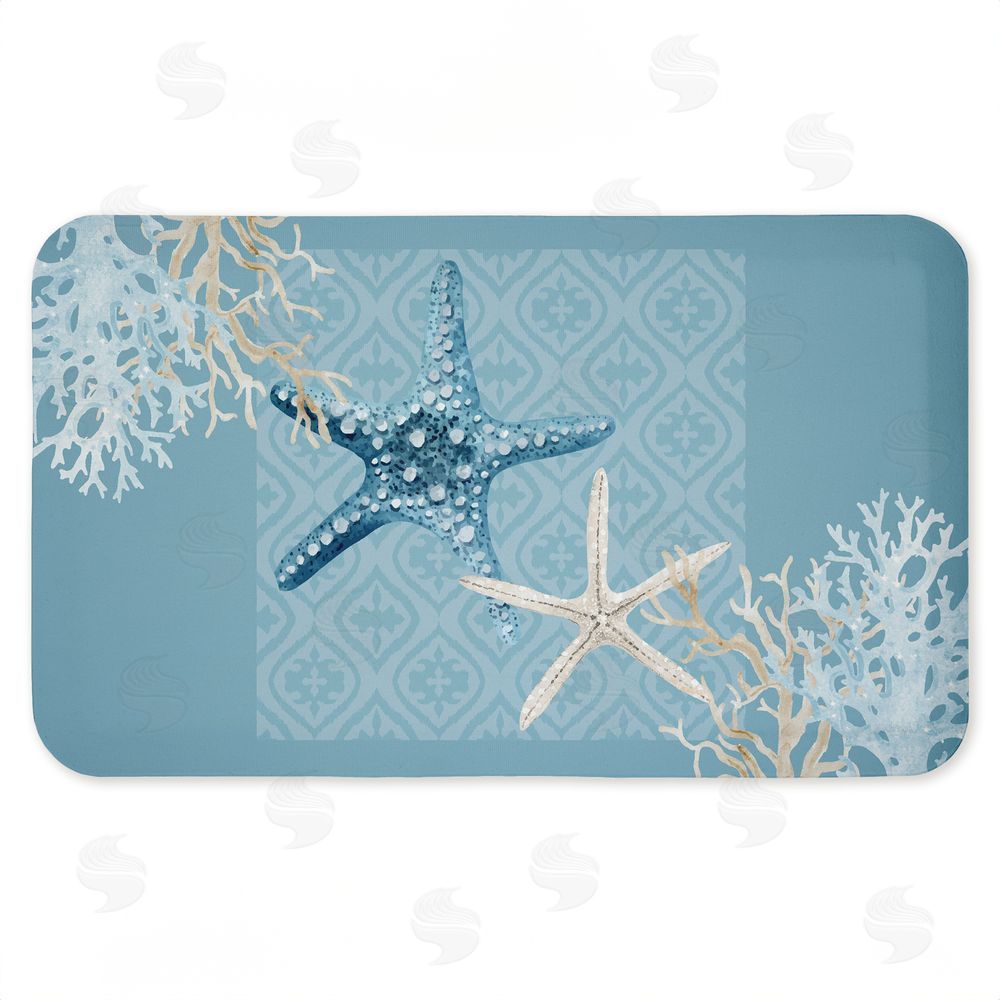 Kim Allen Starfish Tours Nautical Pattern Kitchen Floor Mat