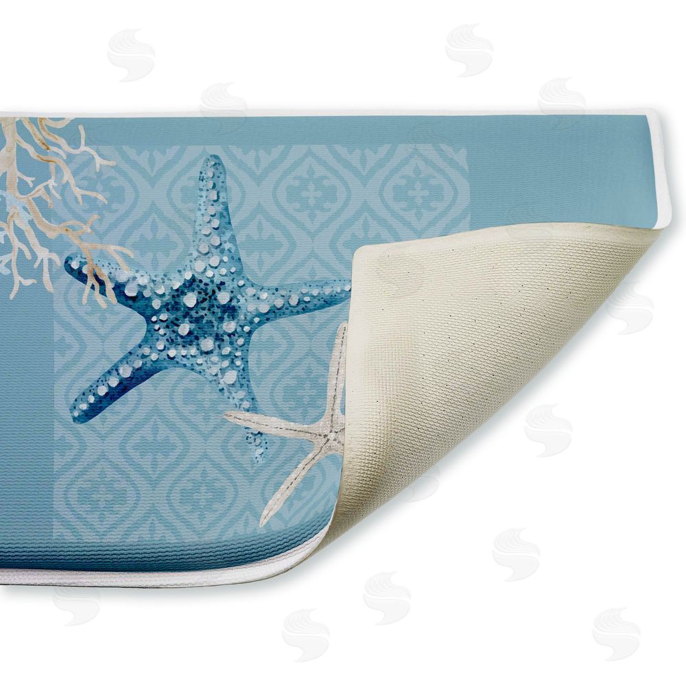 Kim Allen Starfish Tours Nautical Pattern Plush Bathroom Floor Mat