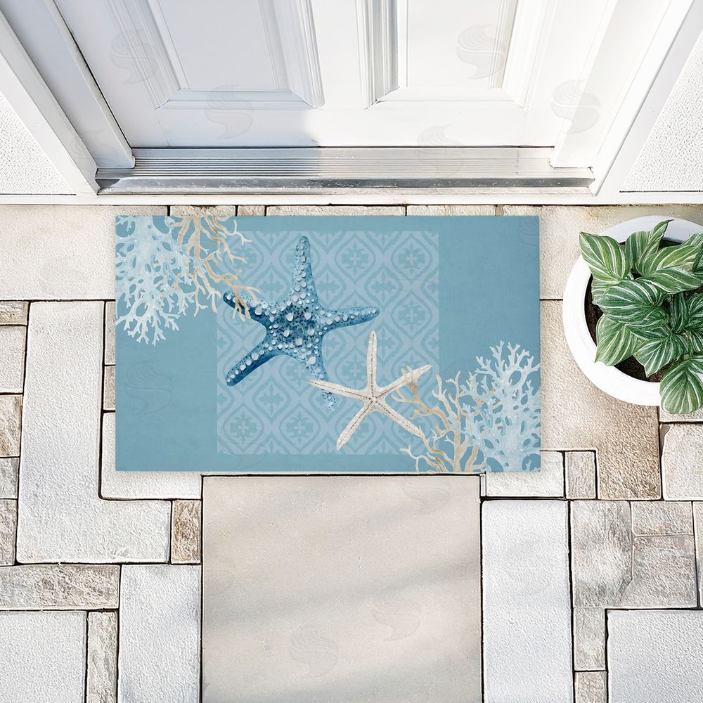 Kim Allen Starfish Tours Nautical Pattern Unwoven Outdoor Door Mat