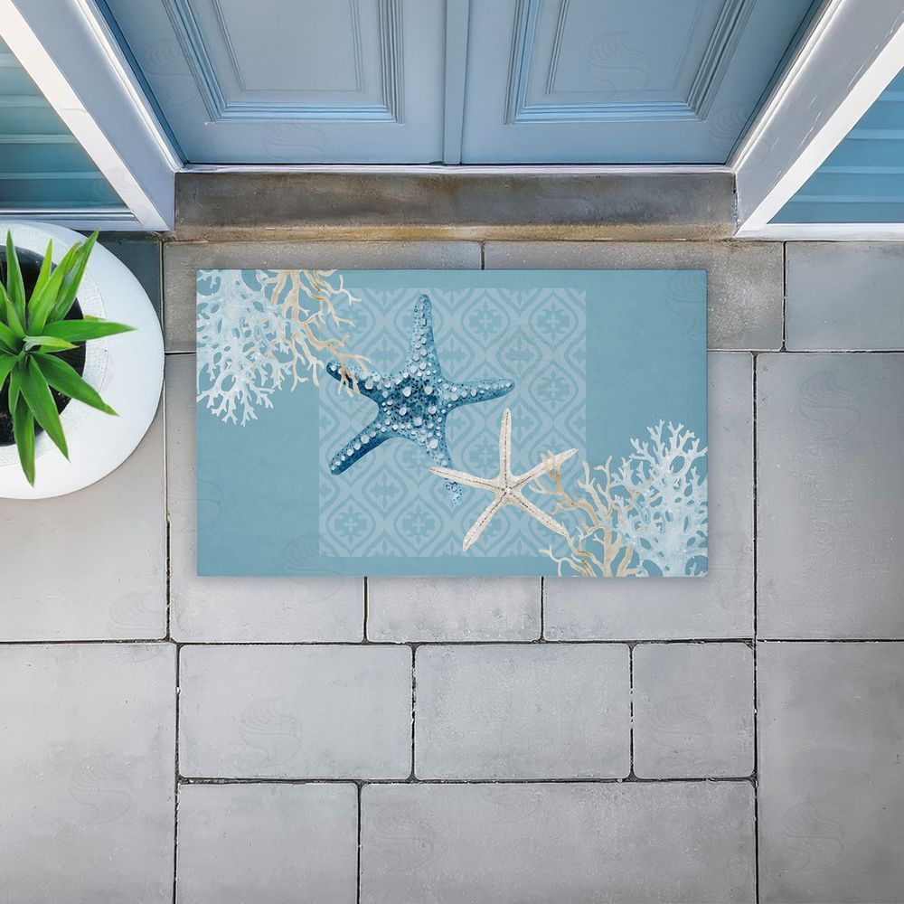 Kim Allen Starfish Tours Nautical Pattern Unwoven Outdoor Door Mat