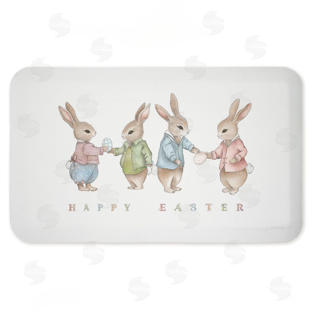 Leah Straatsma Minimal Happy Easter Bunnies Kitchen Floor Mat
