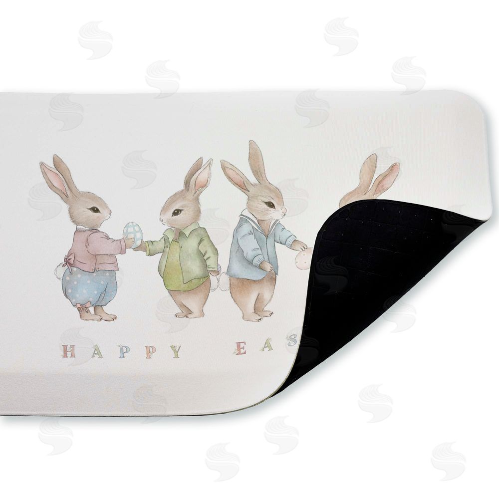 Leah Straatsma Minimal Happy Easter Bunnies Kitchen Floor Mat