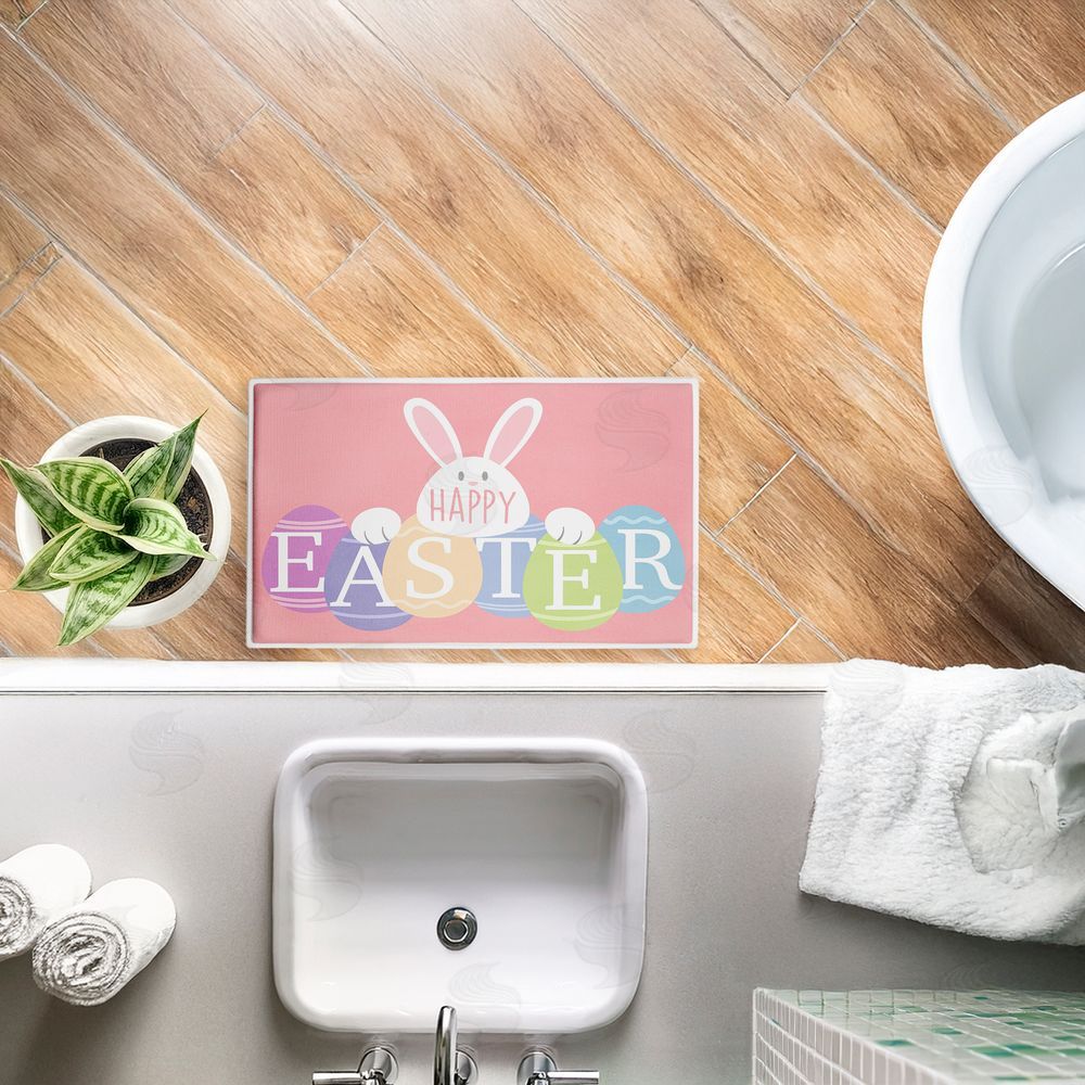 Marcus Prime Happy Easter Bright Eggs Plush Bathroom Floor Mat