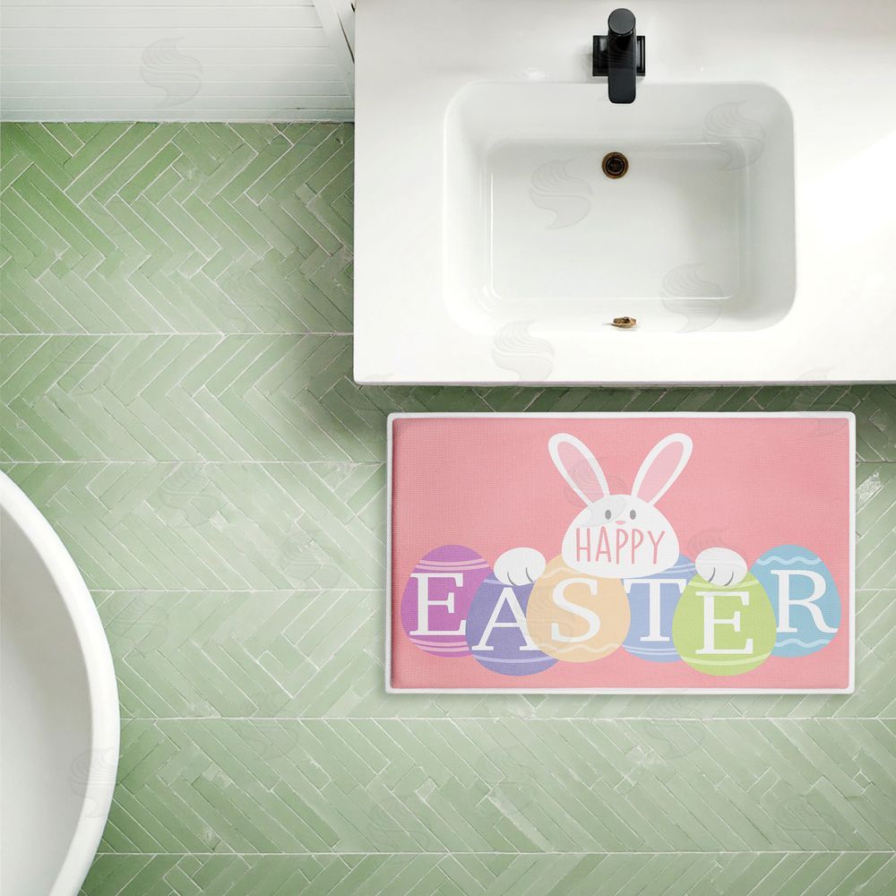 Marcus Prime Happy Easter Bright Eggs Plush Bathroom Floor Mat