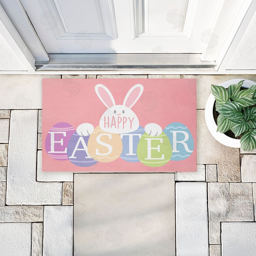 Marcus Prime Happy Easter Bright Eggs Unwoven Outdoor Door Mat