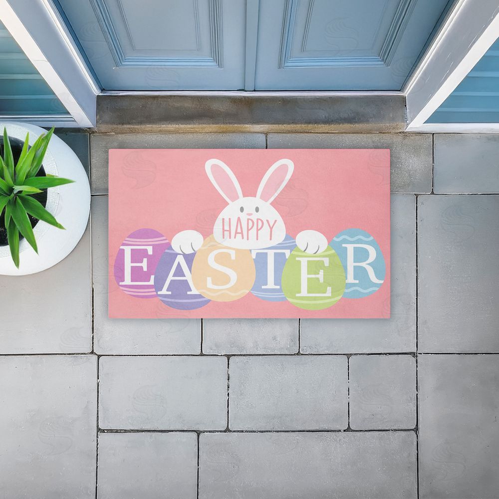 Marcus Prime Happy Easter Bright Eggs Unwoven Outdoor Door Mat