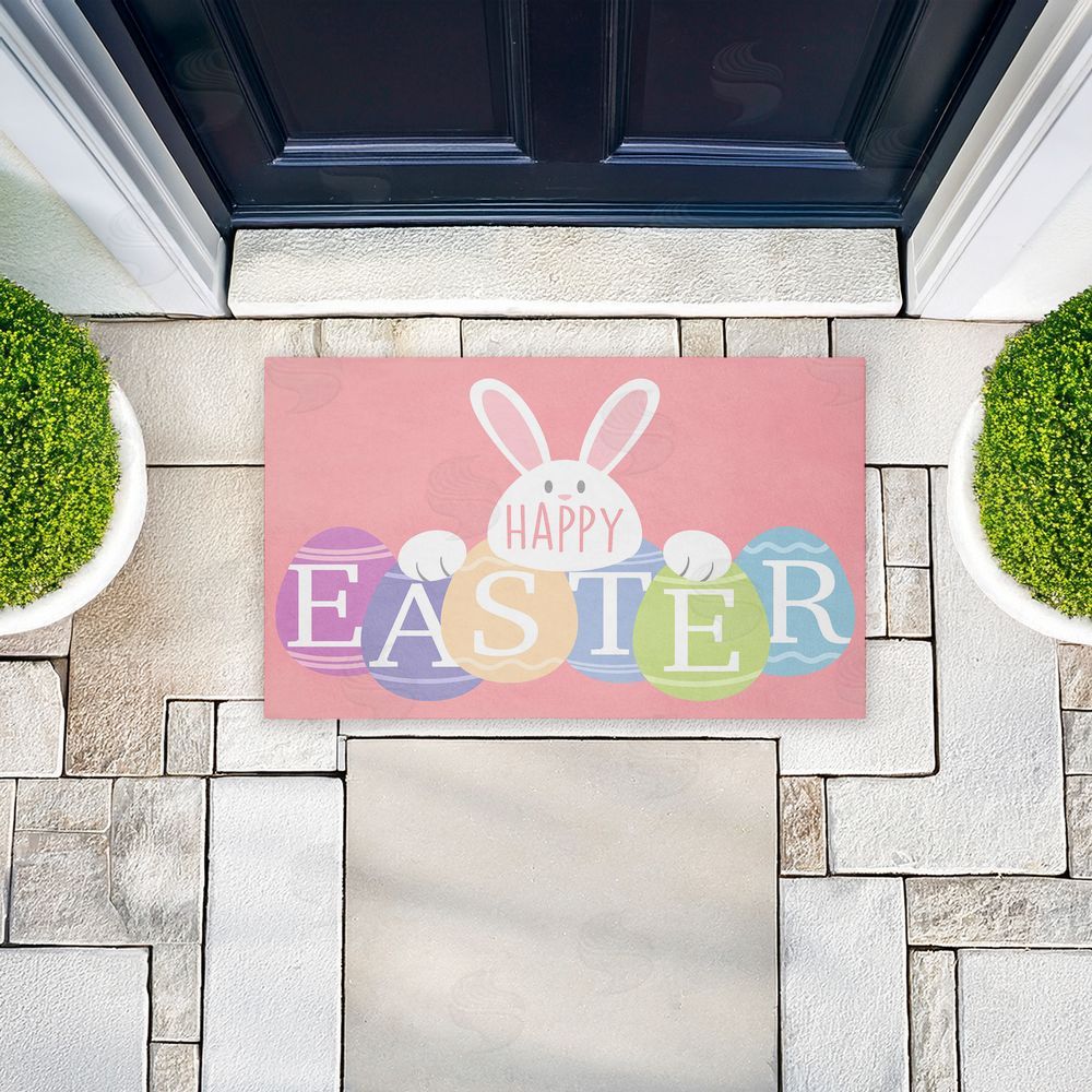 Marcus Prime Happy Easter Bright Eggs Unwoven Outdoor Door Mat