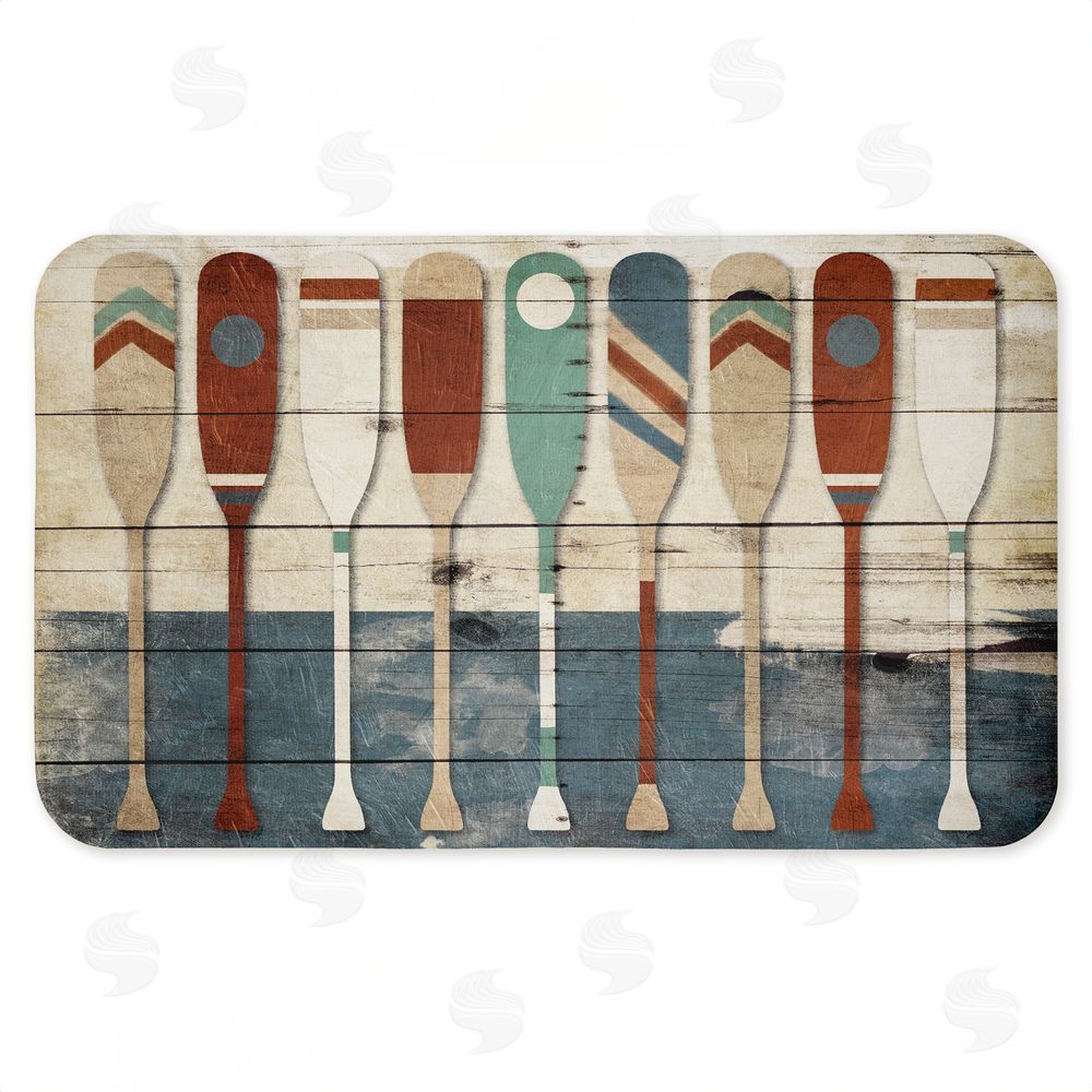 Milli Villa Various Rustic Oars Patterns Kitchen Floor Mat