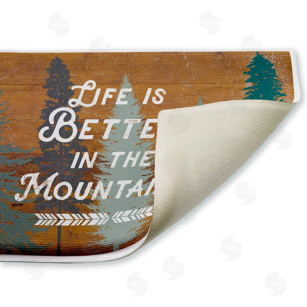 Lula Bijoux & co. Retro Rustic Better In Mountains Plush Bathroom Floor Mat