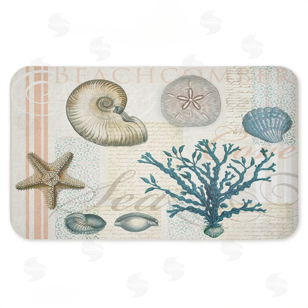 Lula Bijoux & co. Beachcomber Vintage Sea Collage Kitchen Floor Mat