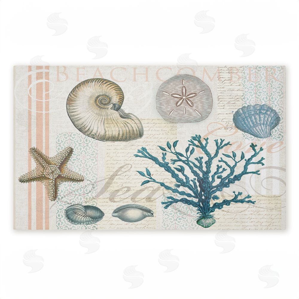 Lula Bijoux & co. Beachcomber Vintage Sea Collage Unwoven Outdoor Door Mat