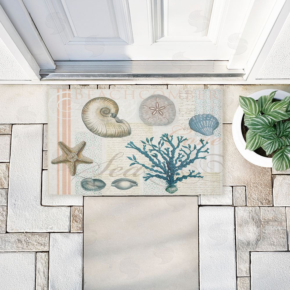 Lula Bijoux & co. Beachcomber Vintage Sea Collage Unwoven Outdoor Door Mat