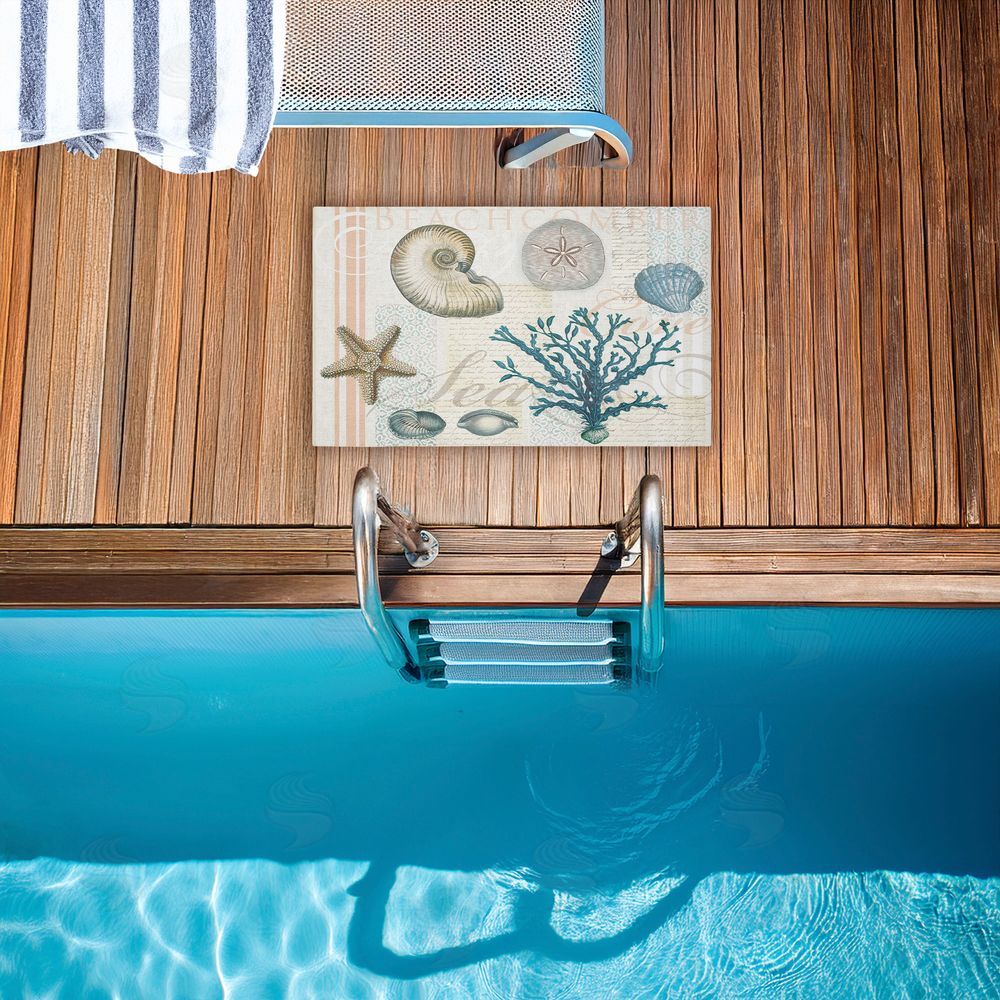 Lula Bijoux & co. Beachcomber Vintage Sea Collage Unwoven Outdoor Door Mat