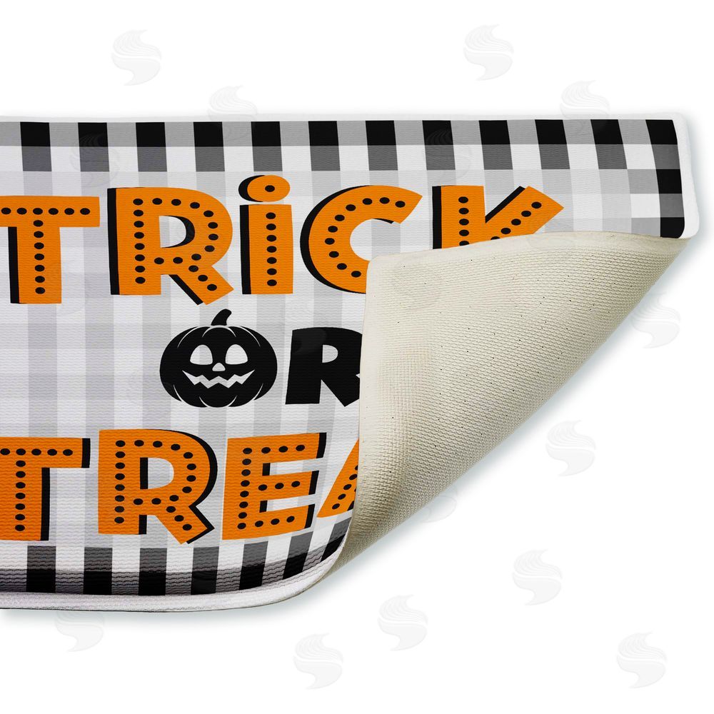 Marcus Prime Trick Or Treat over Gingham Plush Bathroom Floor Mat