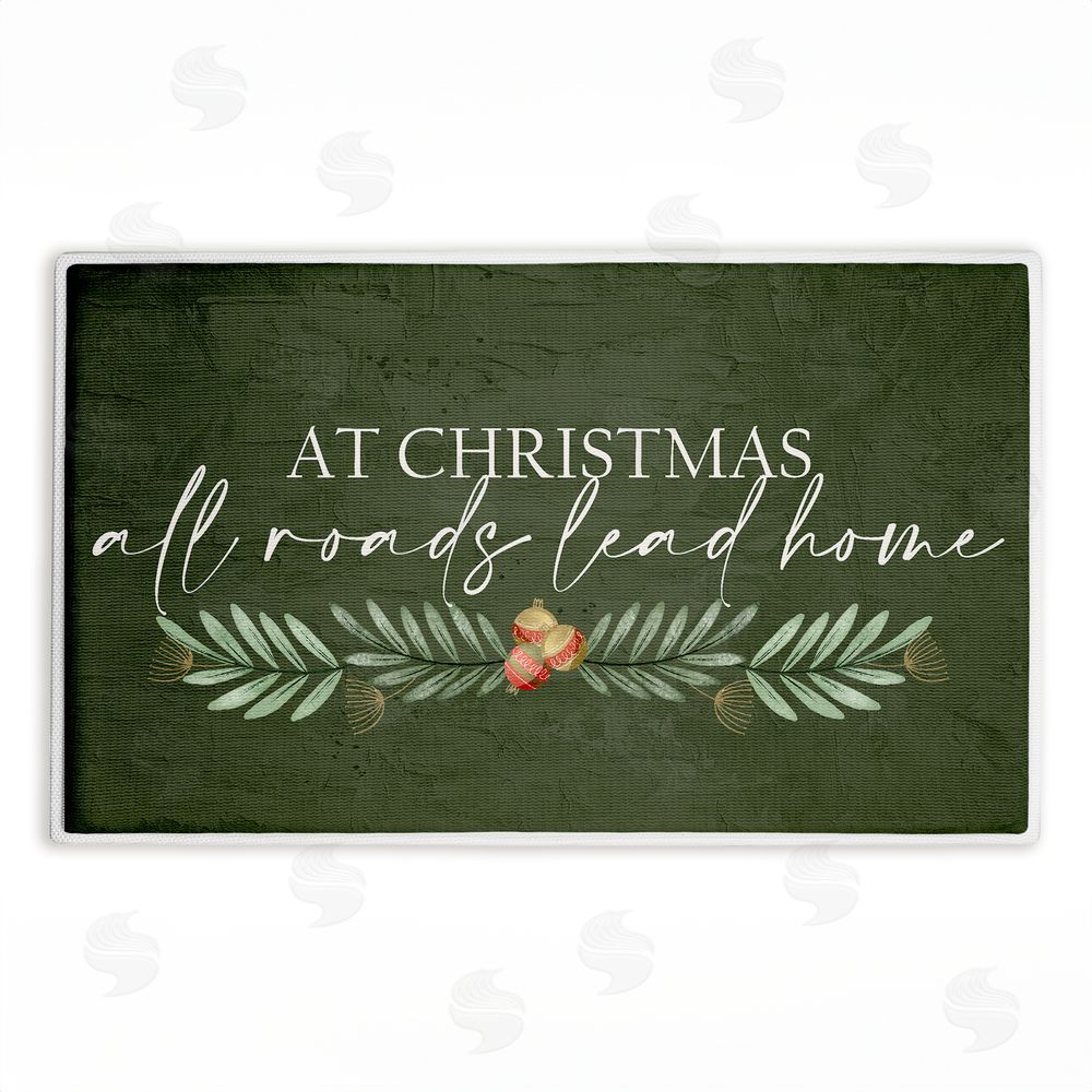 Kim Allen All Roads Lead Home Christmas Plush Bathroom Floor Mat