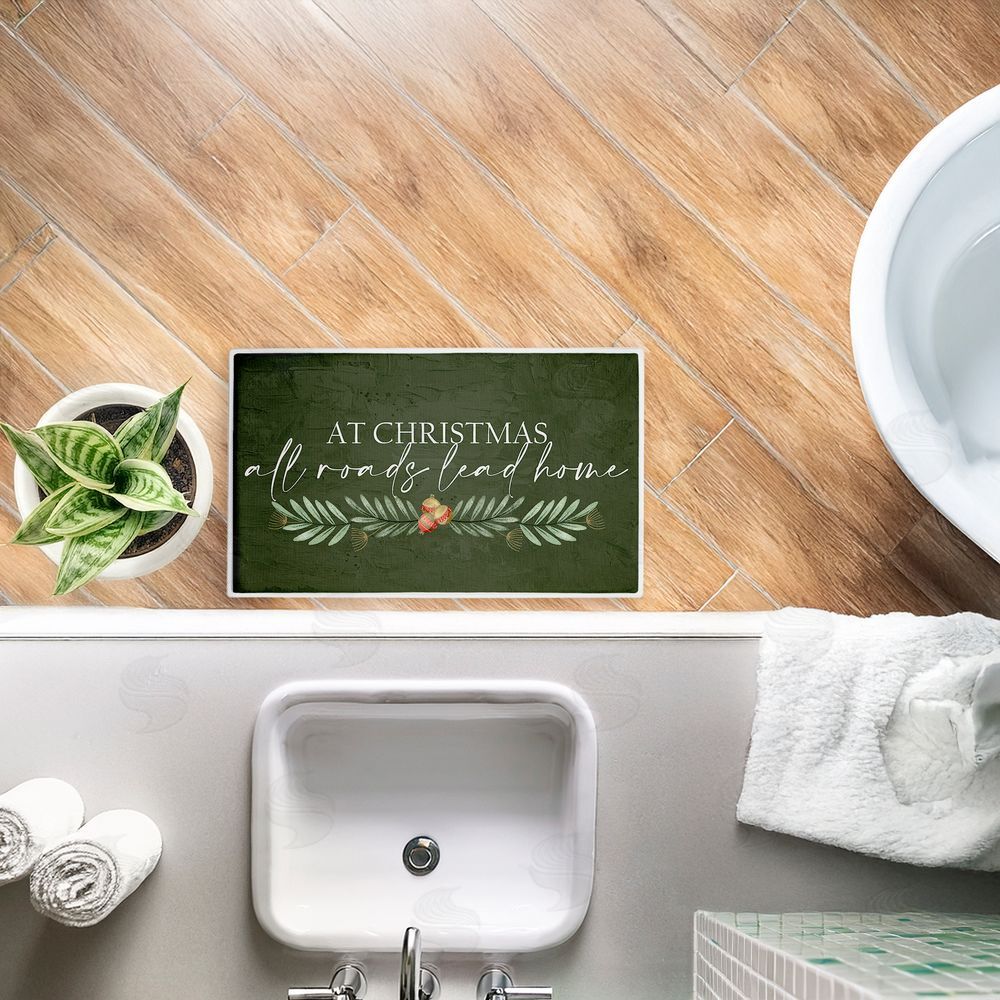 Kim Allen All Roads Lead Home Christmas Plush Bathroom Floor Mat