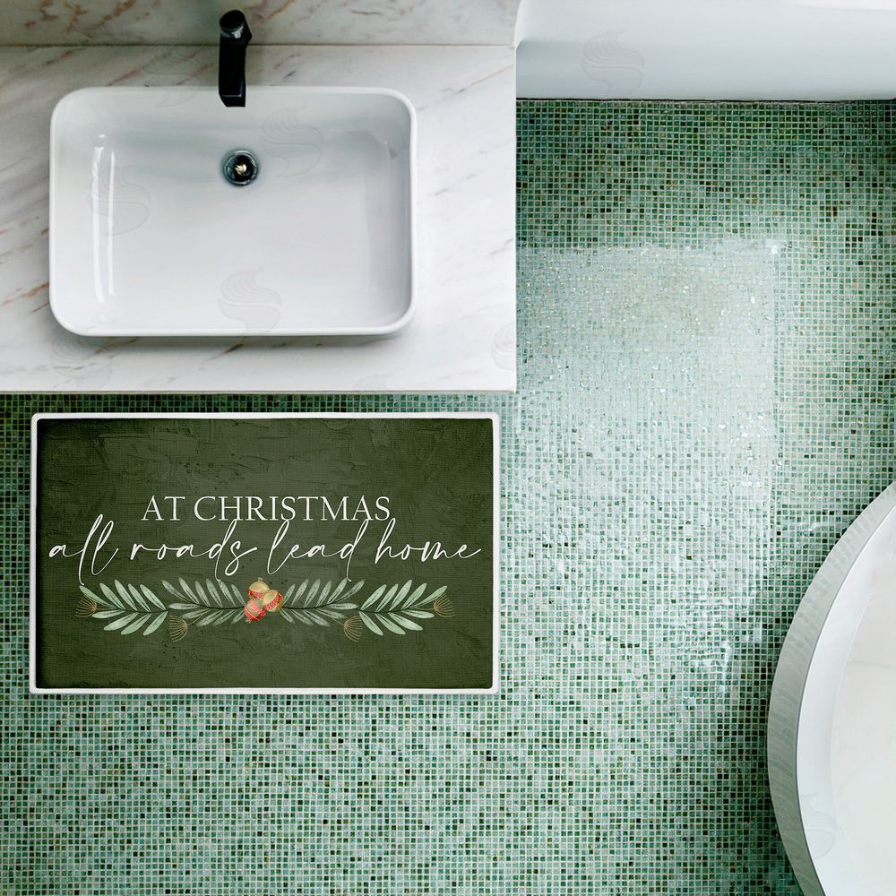 Kim Allen All Roads Lead Home Christmas Plush Bathroom Floor Mat