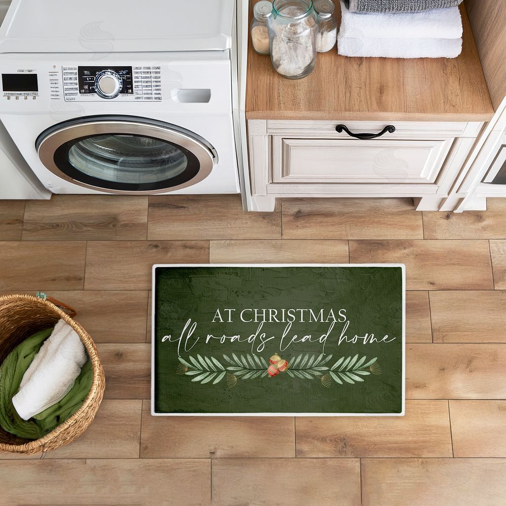 Kim Allen All Roads Lead Home Christmas Plush Bathroom Floor Mat