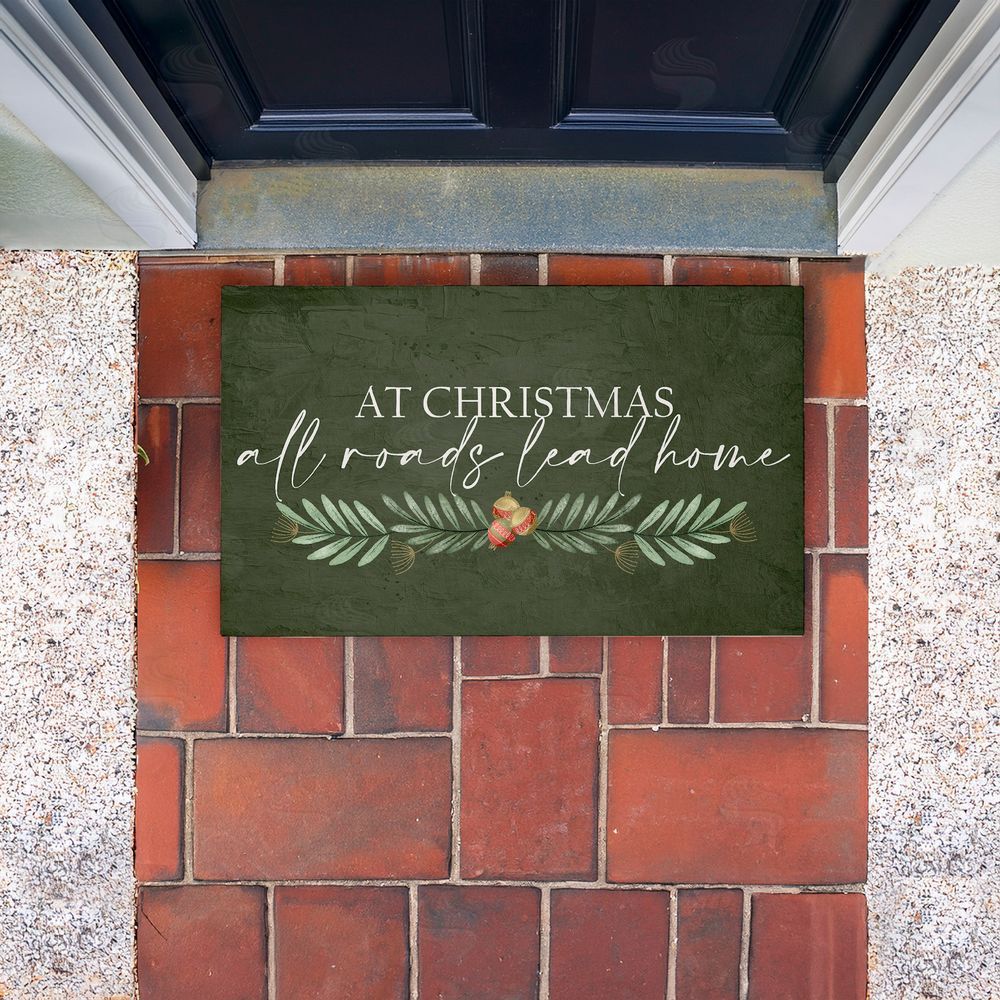 Kim Allen All Roads Lead Home Christmas Unwoven Outdoor Door Mat