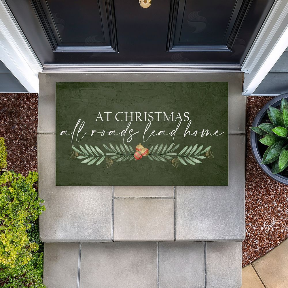 Kim Allen All Roads Lead Home Christmas Unwoven Outdoor Door Mat