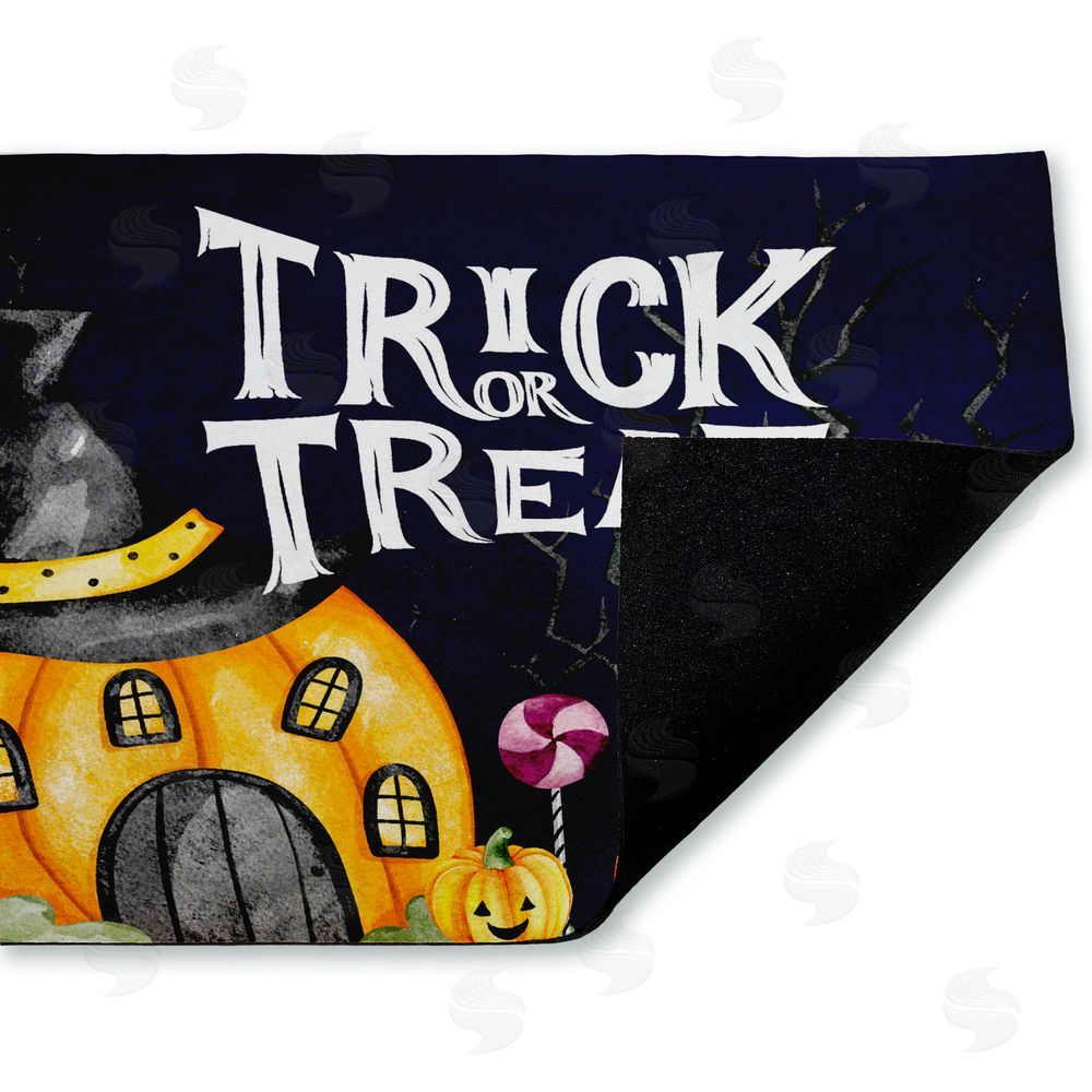 Kim Allen Trick Or Treat Pumpkin House Unwoven Outdoor Door Mat