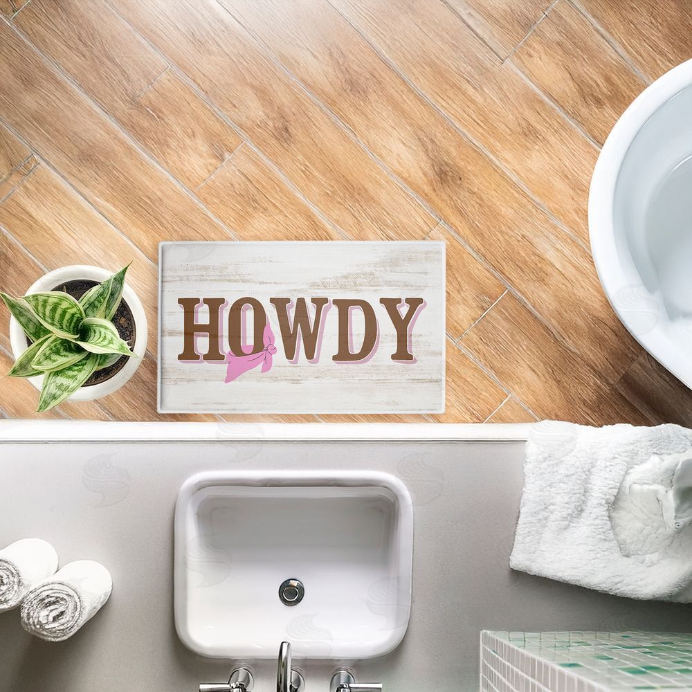 Kim Allen Howdy with Pink Bandana Plush Bathroom Floor Mat