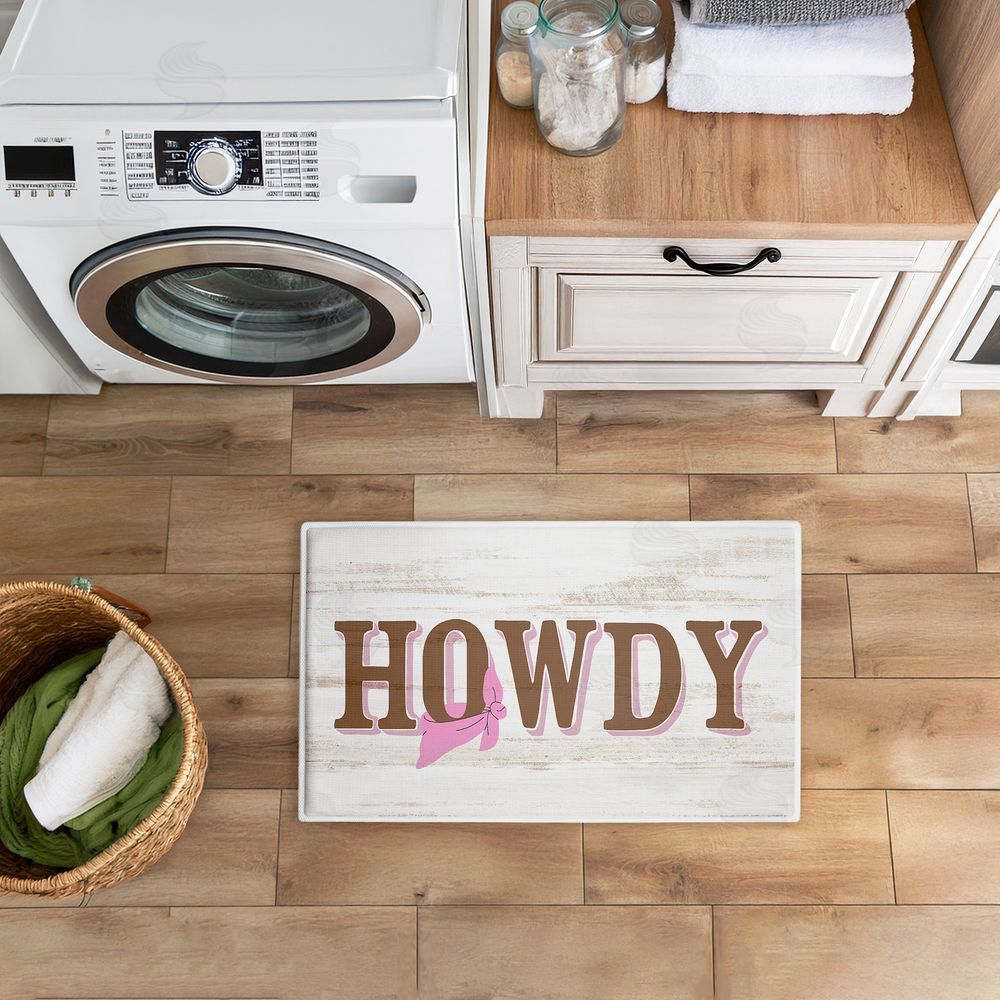 Kim Allen Howdy with Pink Bandana Plush Bathroom Floor Mat