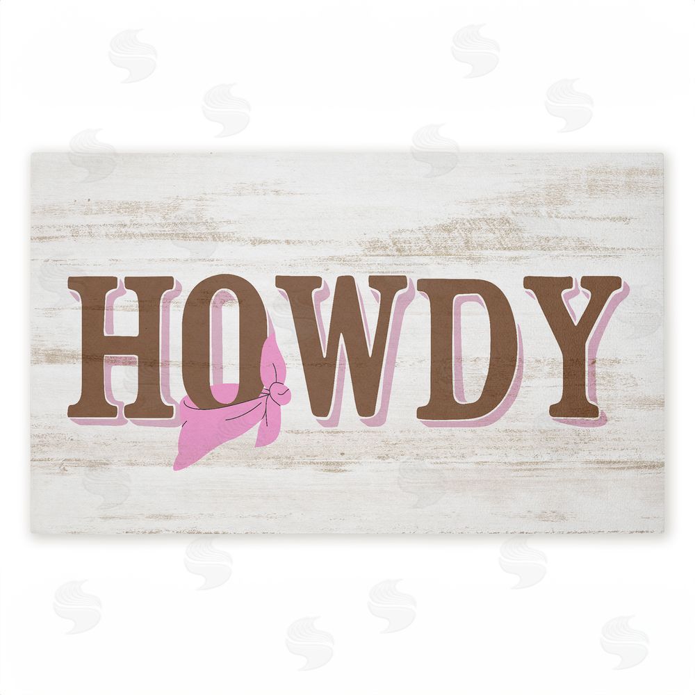 Kim Allen Howdy with Pink Bandana Unwoven Outdoor Door Mat