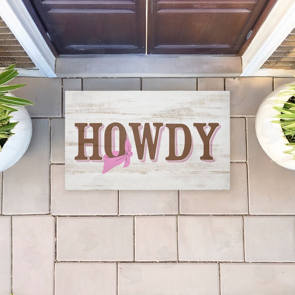 Kim Allen Howdy with Pink Bandana Unwoven Outdoor Door Mat
