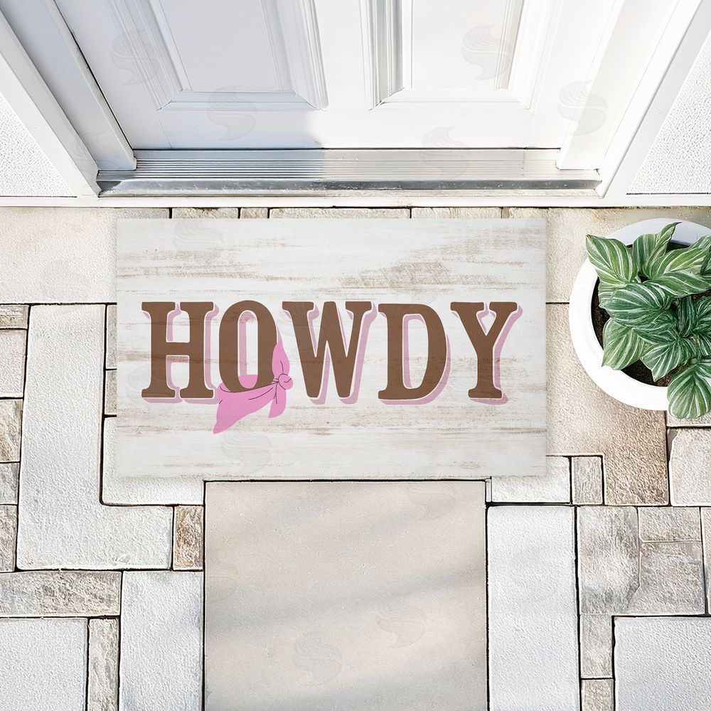 Kim Allen Howdy with Pink Bandana Unwoven Outdoor Door Mat