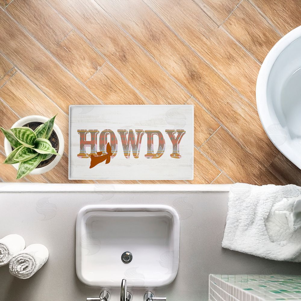 Kim Allen Howdy with Brown Bandana Plush Bathroom Floor Mat