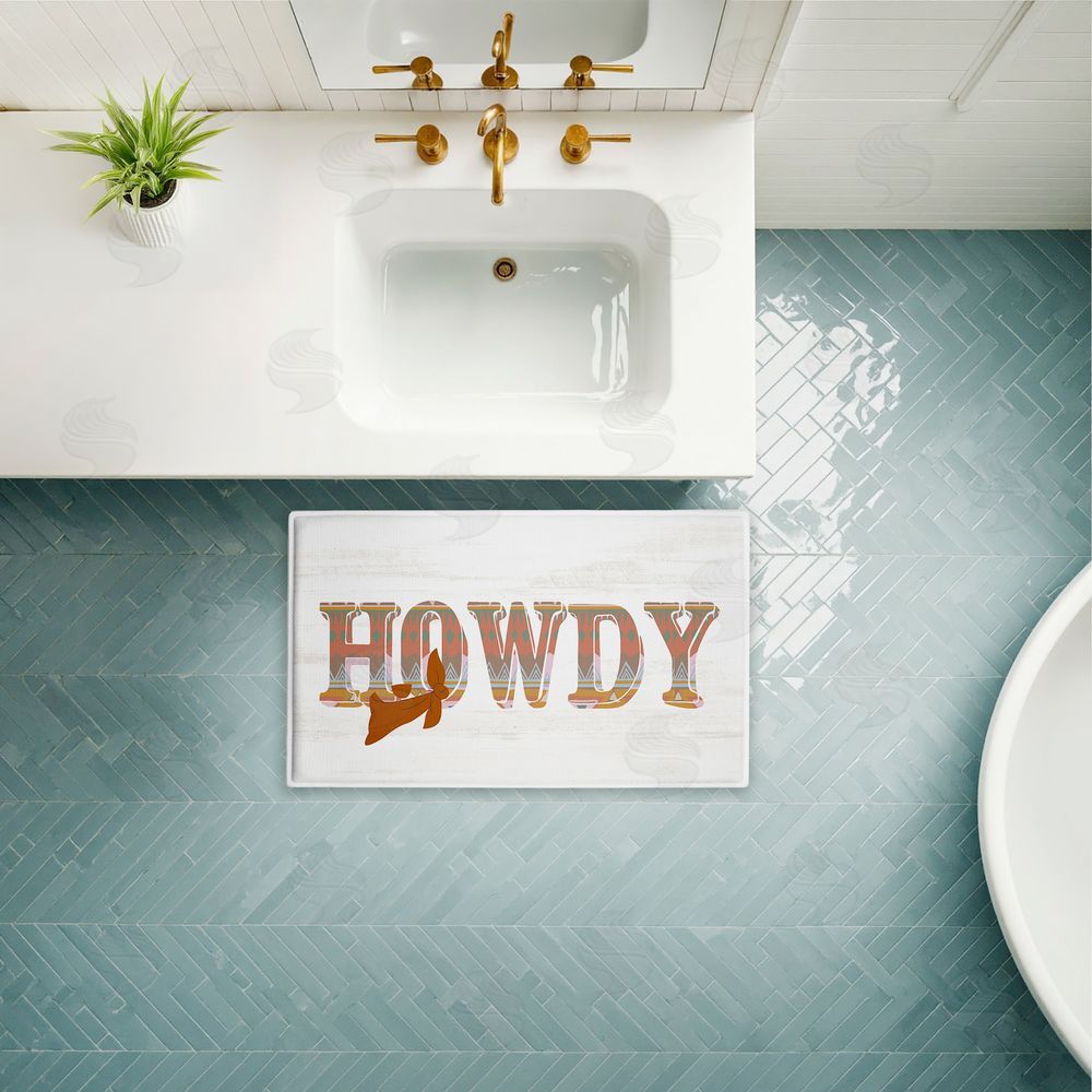 Kim Allen Howdy with Brown Bandana Plush Bathroom Floor Mat