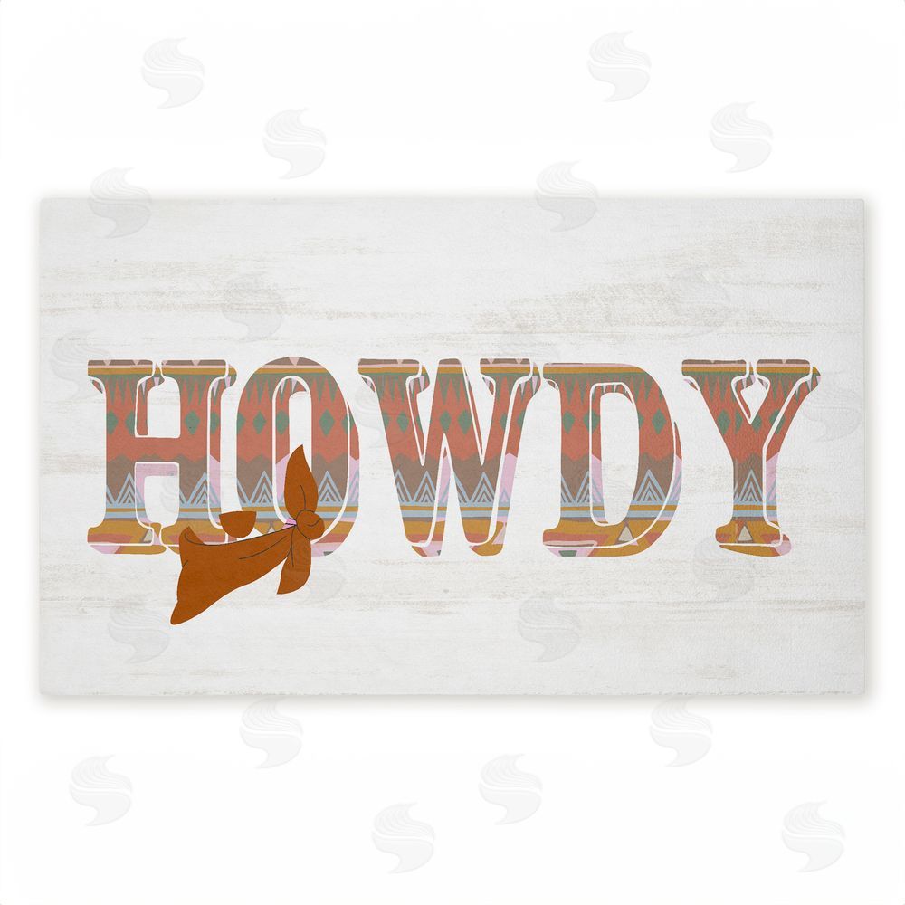 Kim Allen Howdy with Brown Bandana Unwoven Outdoor Door Mat