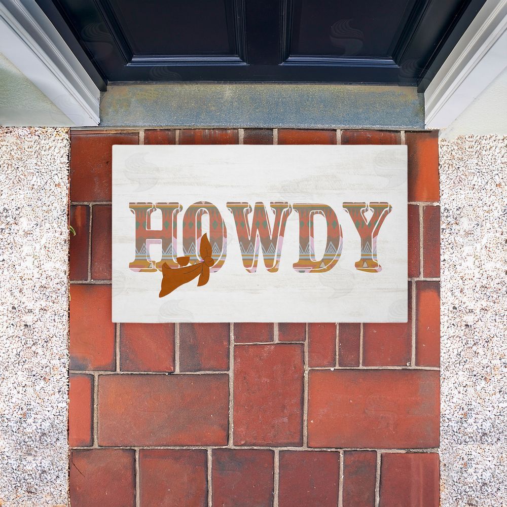 Kim Allen Howdy with Brown Bandana Unwoven Outdoor Door Mat