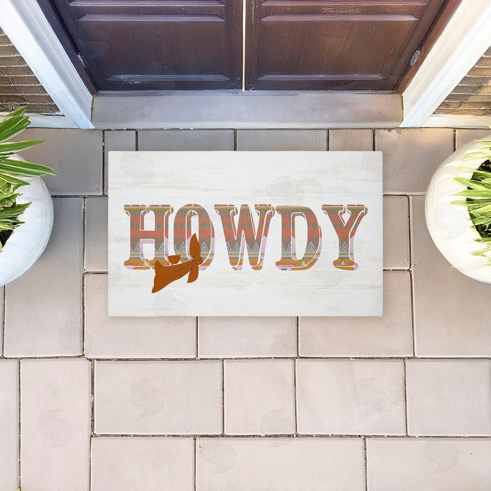 Kim Allen Howdy with Brown Bandana Unwoven Outdoor Door Mat