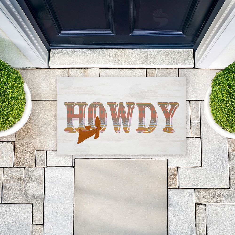 Kim Allen Howdy with Brown Bandana Unwoven Outdoor Door Mat