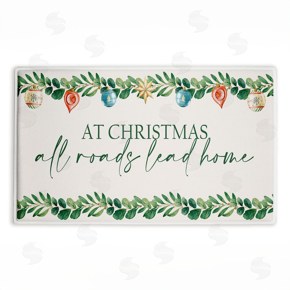 Kim Allen Christmas Roads Lead Home Plush Bathroom Floor Mat