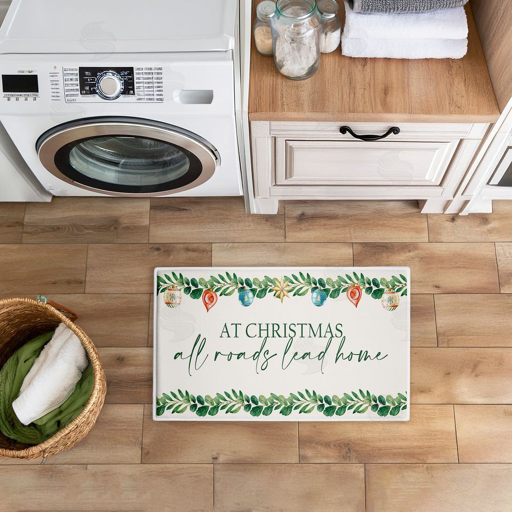 Kim Allen Christmas Roads Lead Home Plush Bathroom Floor Mat