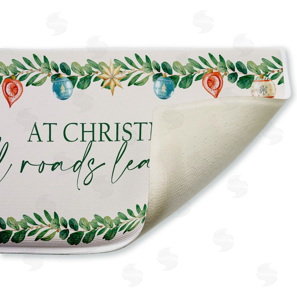 Kim Allen Christmas Roads Lead Home Plush Bathroom Floor Mat