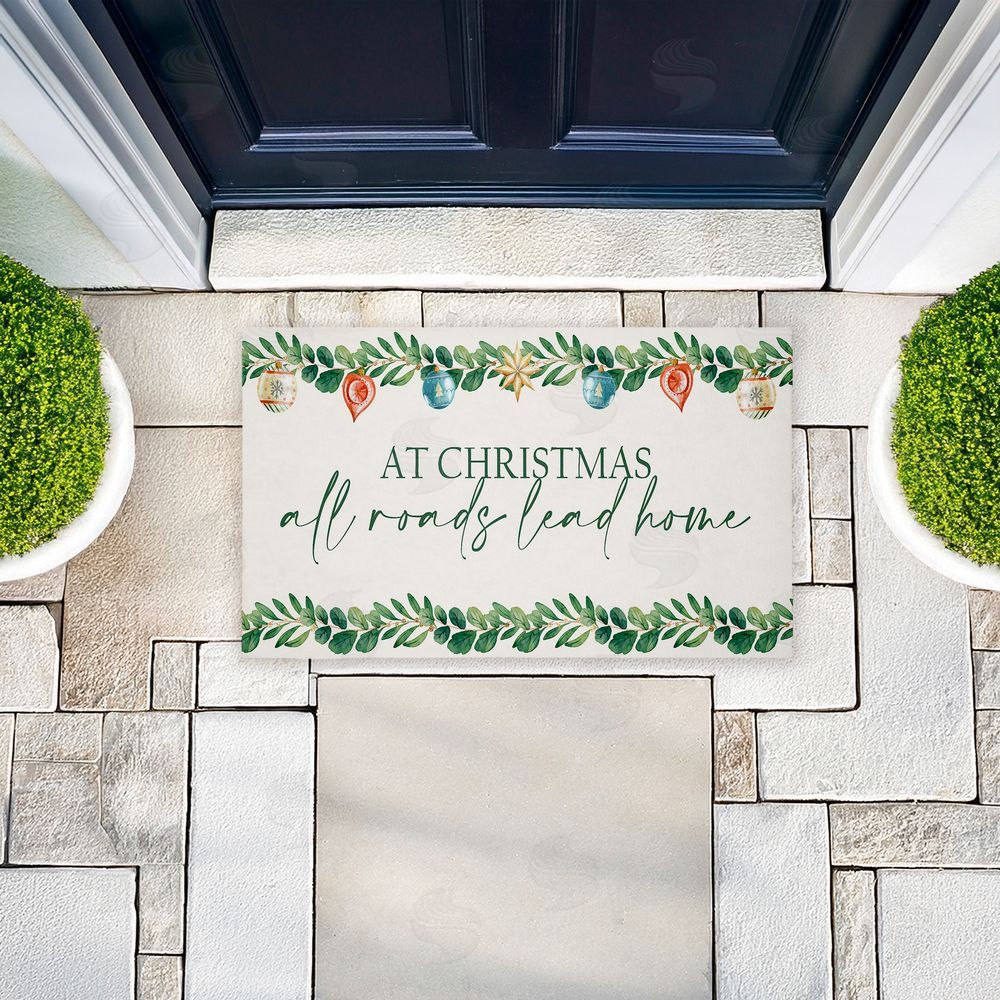 Kim Allen Christmas Roads Lead Home Unwoven Outdoor Door Mat