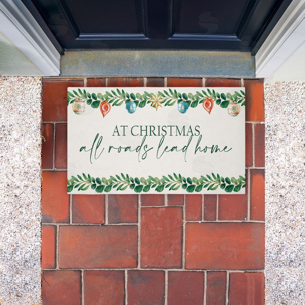Kim Allen Christmas Roads Lead Home Unwoven Outdoor Door Mat