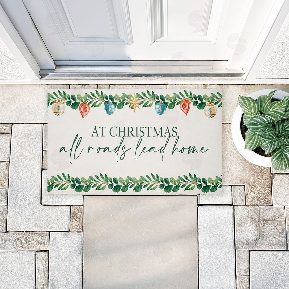 Kim Allen Christmas Roads Lead Home Unwoven Outdoor Door Mat