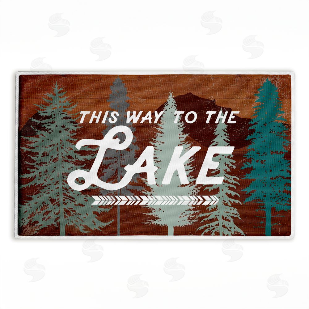 Lula Bijoux & co. This Way To Lake Retro Plush Bathroom Floor Mat