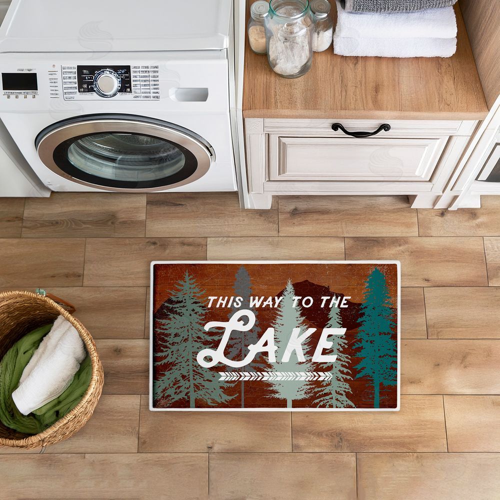 Lula Bijoux & co. This Way To Lake Retro Plush Bathroom Floor Mat
