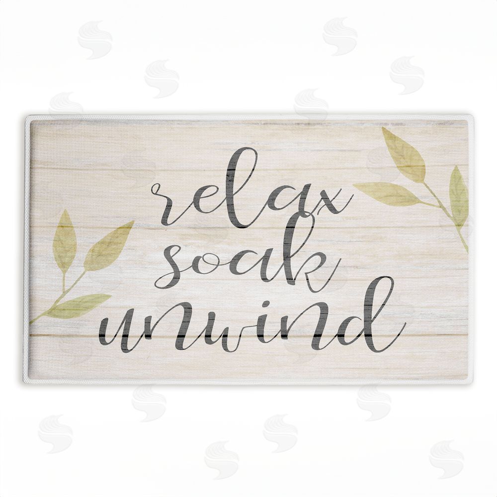 Kim Allen Relax Soak Unwind Minimal Plush Bathroom Floor Mat