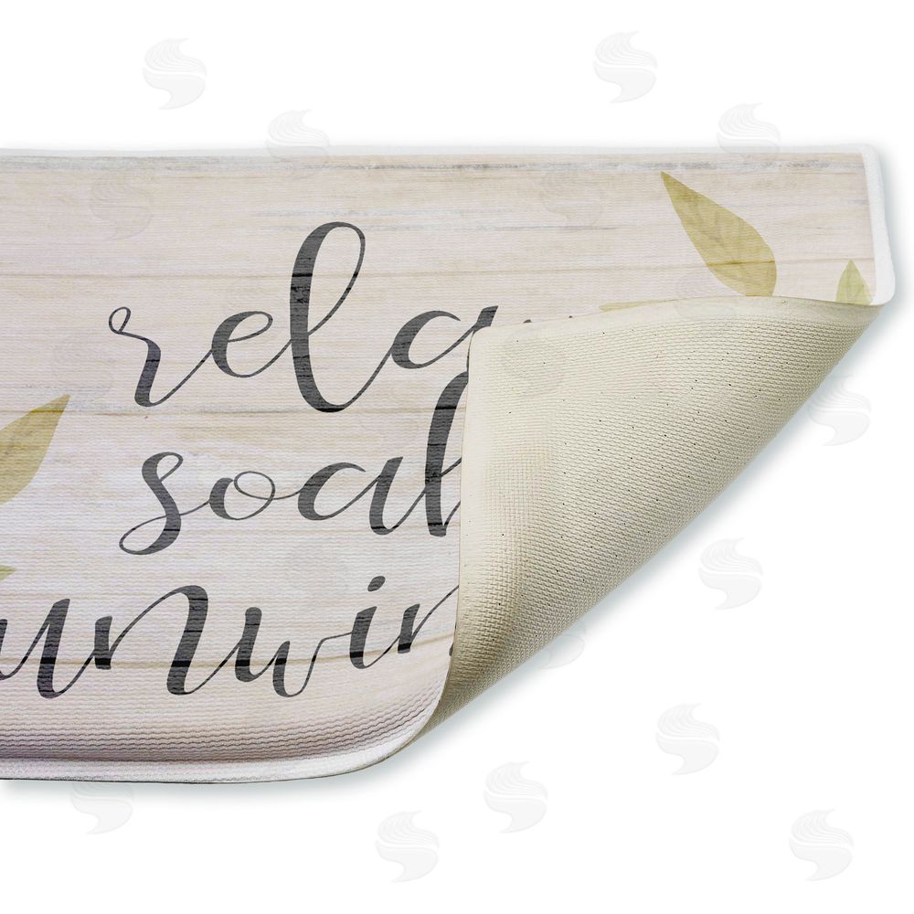 Kim Allen Relax Soak Unwind Minimal Plush Bathroom Floor Mat