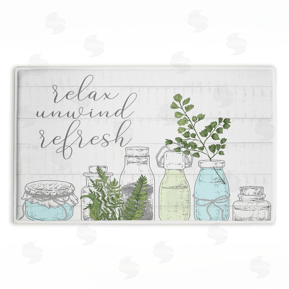 Kim Allen Relax Unwind Refresh Botanicals Plush Bathroom Floor Mat