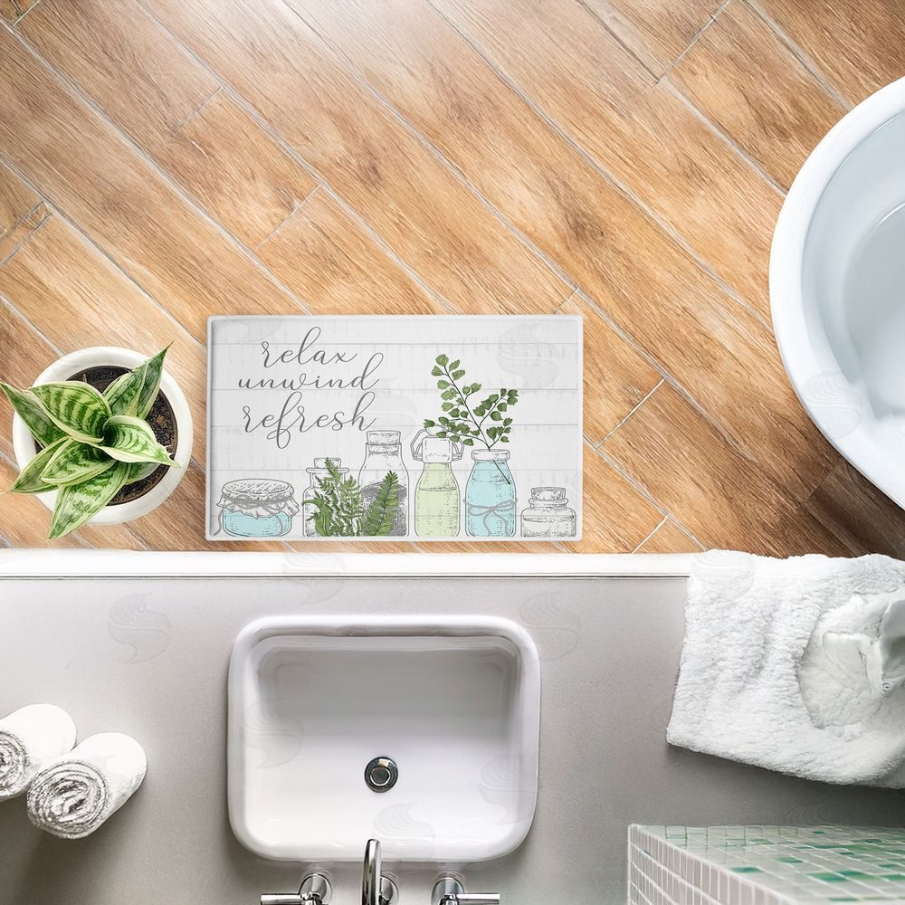 Kim Allen Relax Unwind Refresh Botanicals Plush Bathroom Floor Mat