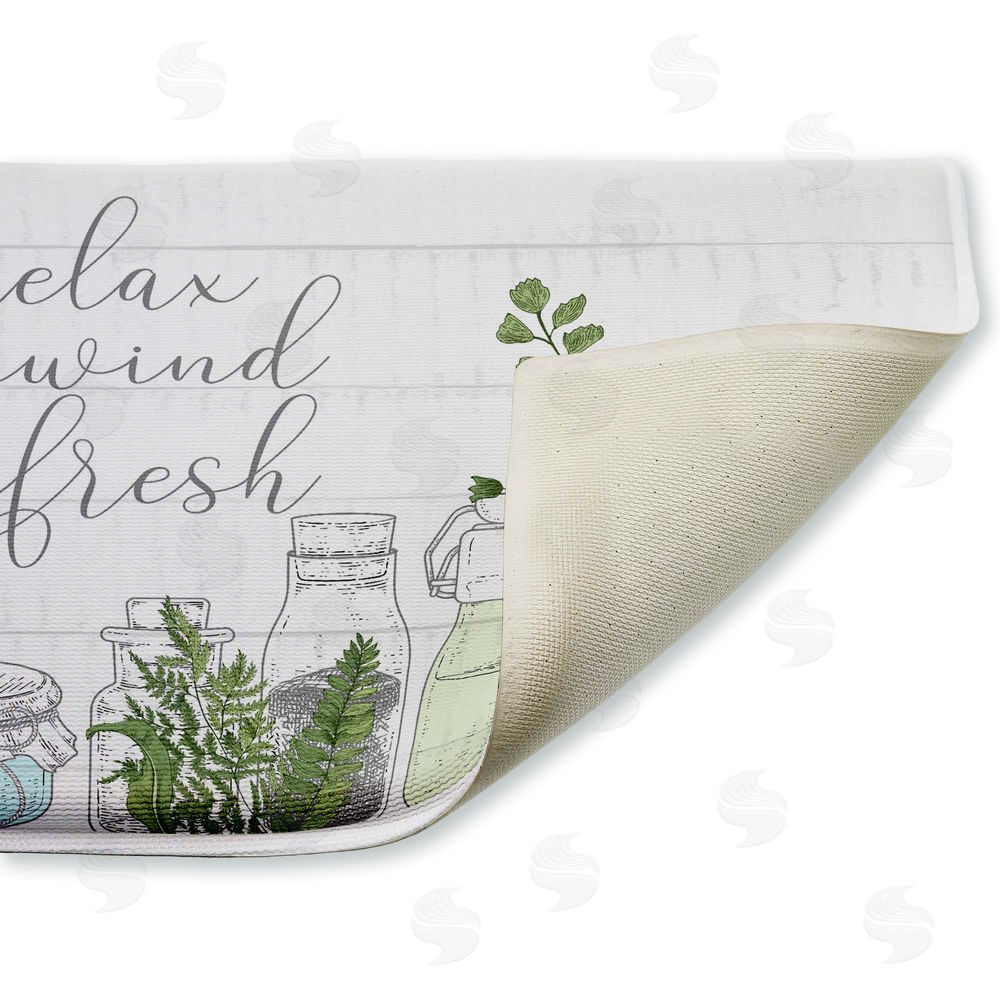Kim Allen Relax Unwind Refresh Botanicals Plush Bathroom Floor Mat