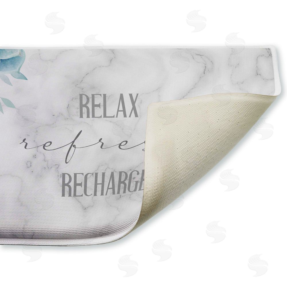 Kim Allen Relax Refresh Recharge Succulents Plush Bathroom Floor Mat